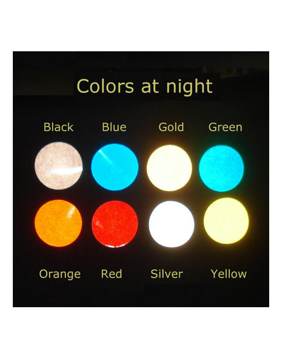 Reflecive Stickers Colors at Night