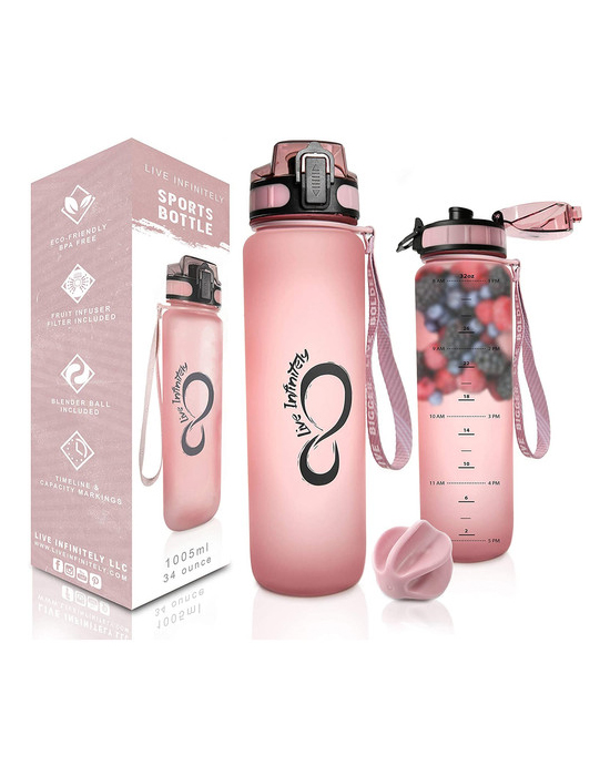 34 oz Timeline Marked Water Bottle